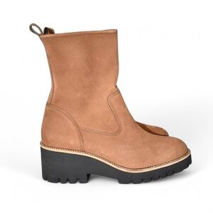 Paul Green NEWBURY Suede Wedge Boots BROWN PLATFORM CHUNKY Women’s 5.5